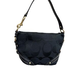 Coach signature black vintage Y2K mini Carly hobo bag